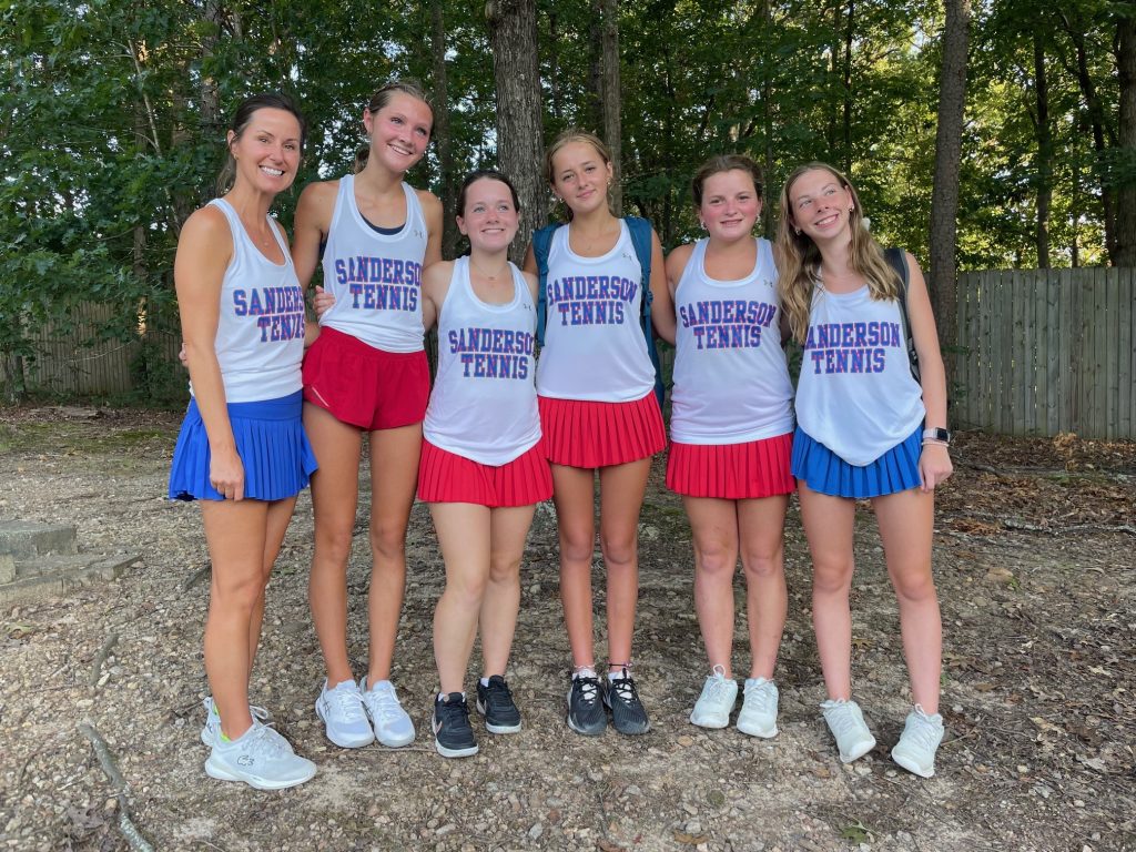 6 Sanderson High School girl tennis players.